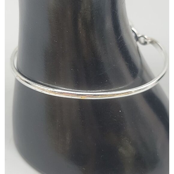 Sterling Silver Cubic Zirconia & Marcasite Heart Infinity Bracelet Tension Hook - Picture 4 of 15